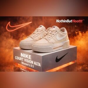Nike Court Vision Alta Platform Sneakers Women’s 8.5 Hemp Sail DM7590-200
